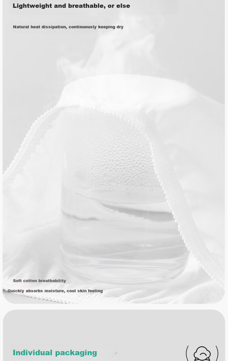 Deanqi 10A Medical Disposable Women's Underwear Cotton Sterile Individually Packaged High Waist Maternity Postpartum Plus Size Travel 3XL 11