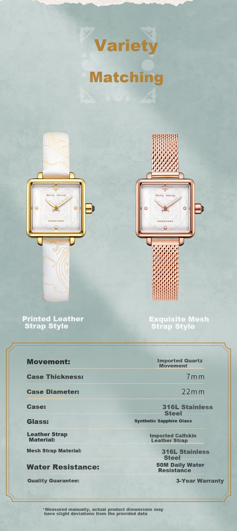 Welly Merck Flying Shadow Quartz Women's Watch Waterproof Birthday Gift 8
