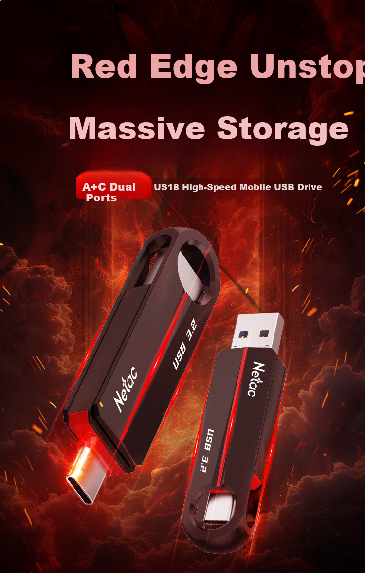Netac 64GB Type-C USB3.2 Gen 1 U785C Direct Phone Connection Expansion, All-Metal Mini USB Drive, Type-C Dual Interface Universal Flash Drive for Phones And Computers 1