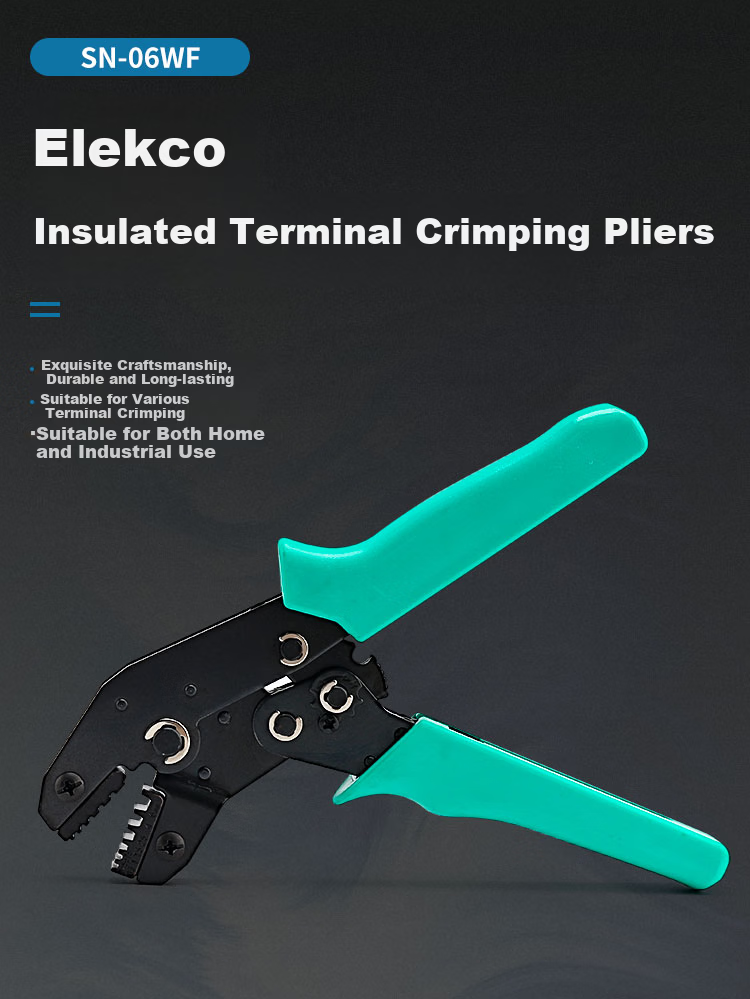 ELECALL Electrical Crimping Pliers 0.5-6mm², Pre-Insulated Wire Crimper, Cold-Press Terminal Pliers ELE-03C for Home Use 1
