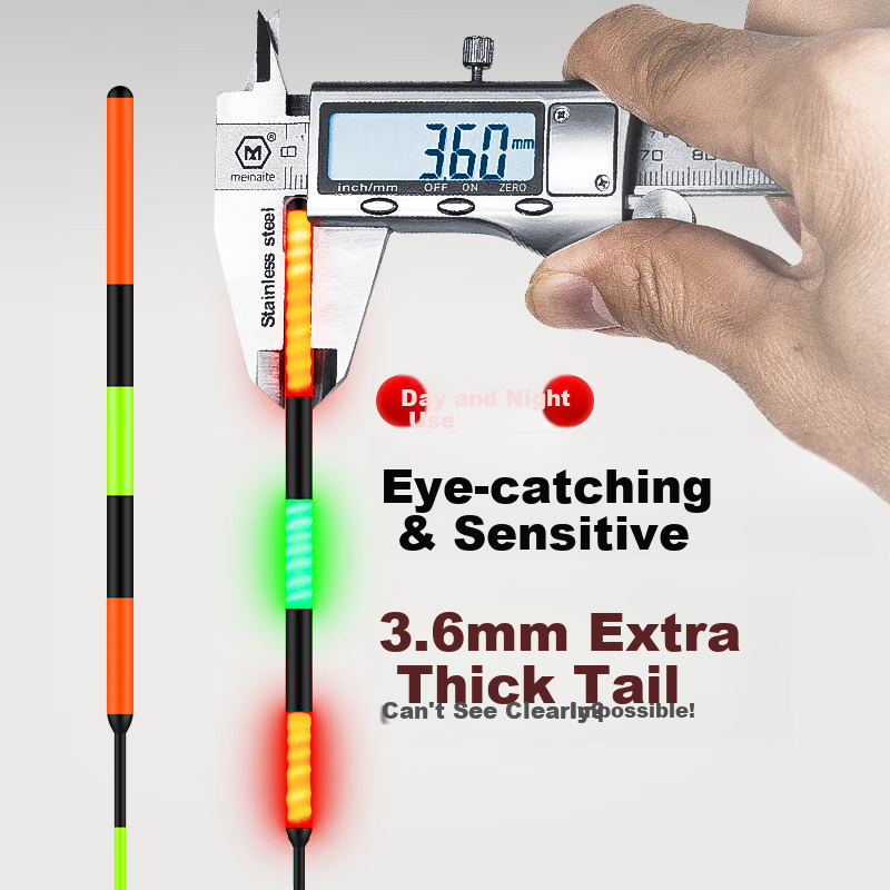 Xiaofengxian D-T10 Herbal Grass Silver Carp and Bighead Carp Color-Changing Luminous Fishing Float Electronic Float Thickened Eye-Catching Fishing Bobber Fishing Tackle