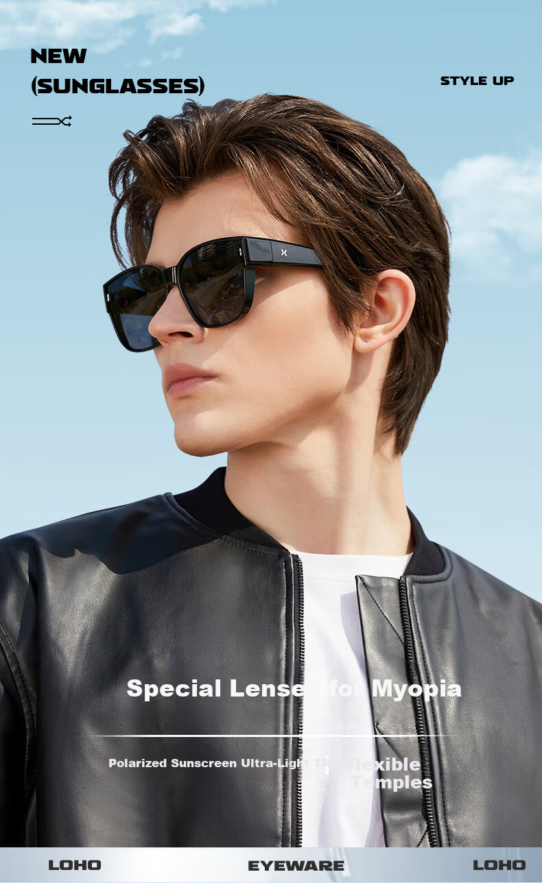 LOHO Polarized Prescription Sunglasses for Women and Men, Clip-On UV Protection Driving Glasses 1