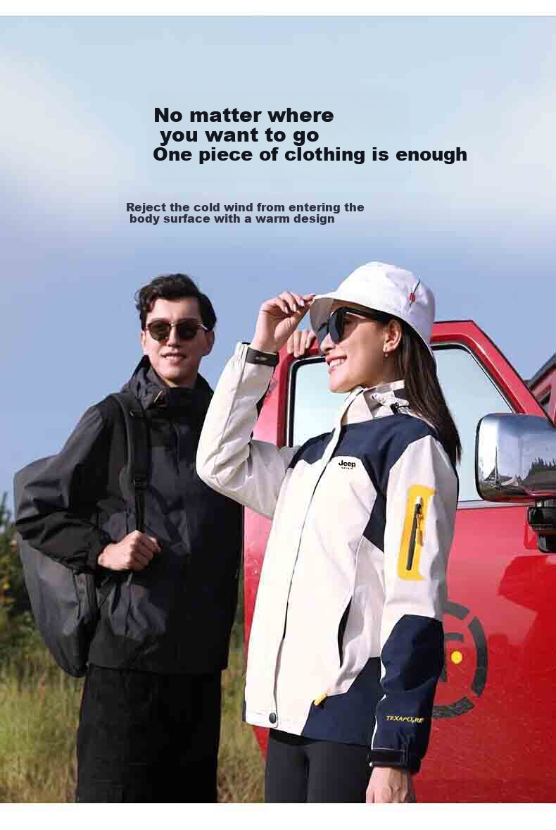 JEEP SPIRIT Men's Windbreaker Jacket for Spring, Autumn And Winter Outdoor Sports Coat with Hood, Three-In Ivory White 4XL 3