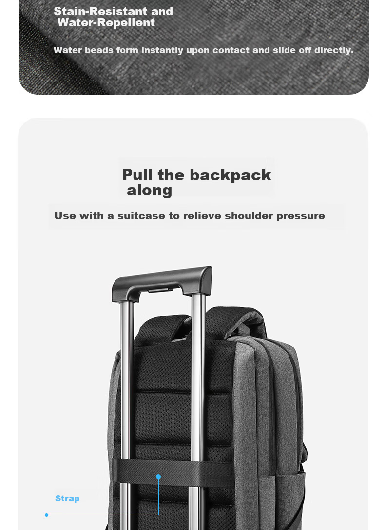 JINSHIWQ Backpack Unisex Laptop Bag Business Notebook Bag 14/15.6/17.3 Inch Large Capacity School Bag for College Students 15