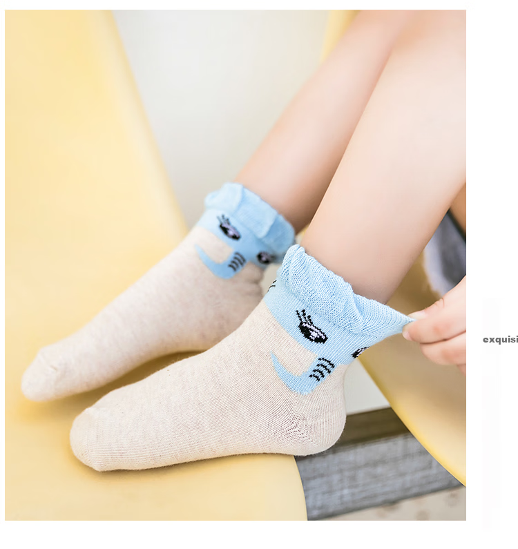 LangSha Children's Socks Girls Four Seasons Thin Mid-Calf Cotton Socks High Elastic Comfortable Breathable Lace Short Socks for Older Kids and Teens 15