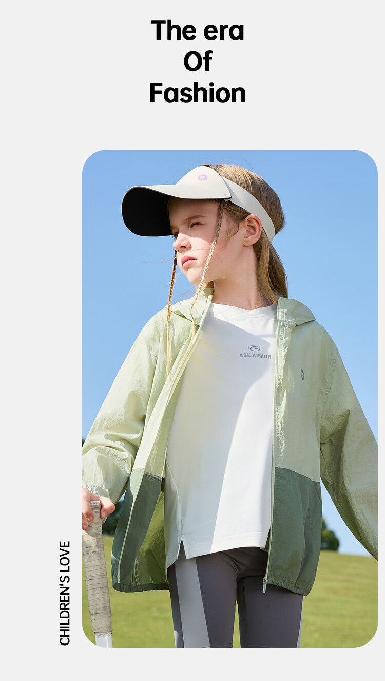 ASK JUNIOR Kids Summer Sun Protection Jacket Youth UV Protection Skin Jacket Girls Colorblock Air Conditioning Sunproof Coat 18