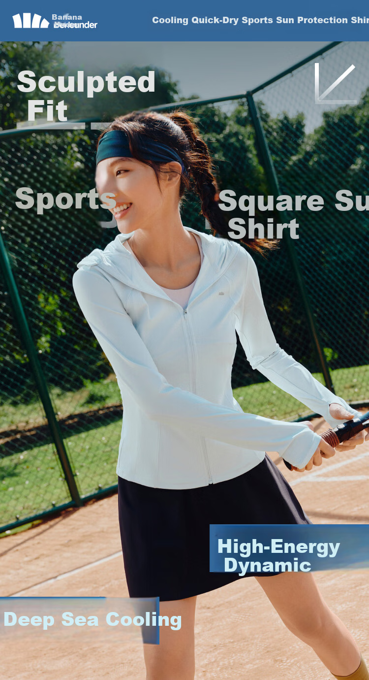Beneunder Cooling Slim Fit Sports Sun Protection Jacket for Women AL90024 Outdoor UV Protection Breathable Quick-Dry Cold Tea Gray S 3