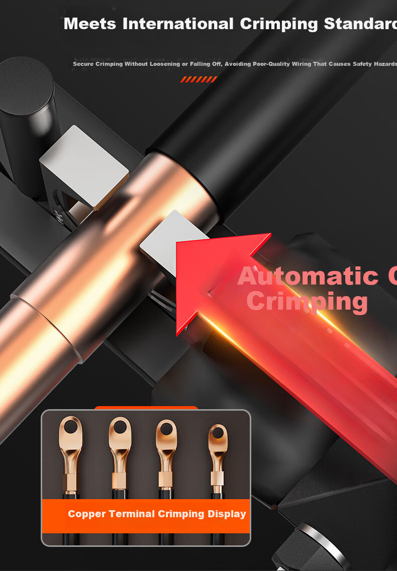 Quiet Bear Electric Hydraulic Crimping Tool Cordless Lithium Battery Wire Cable Hydraulic Cutter Copper Terminal Electrician Wiring Pliers 12