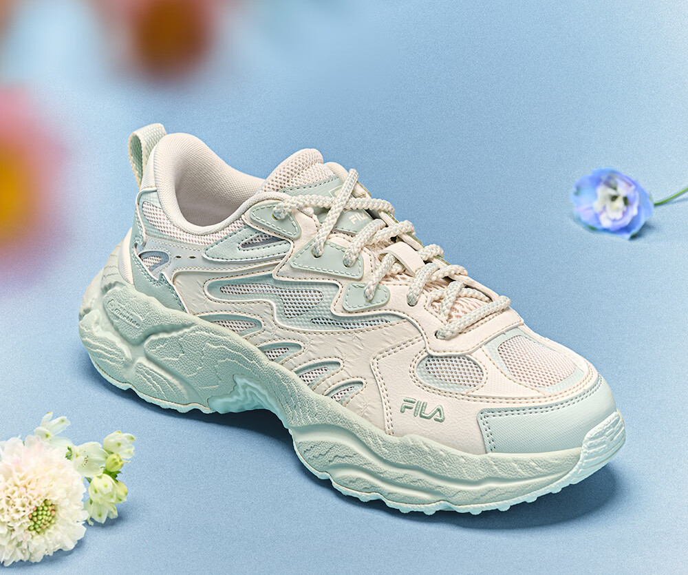 FILA Official Fern Leaf Men's Dad Sneakers 2026 Summer Breathable Casual Sports Shoes 21
