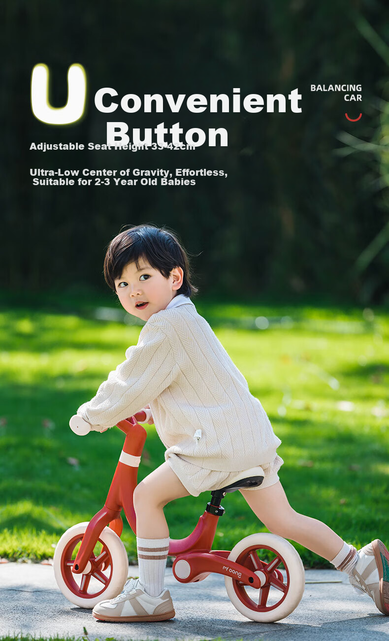 Manlong Children's Balance Bike, No Pedals, Self-Propelled Bicycle for Ages 2-3, Two-Wheel Glider, Kids' Birthday Gift 3