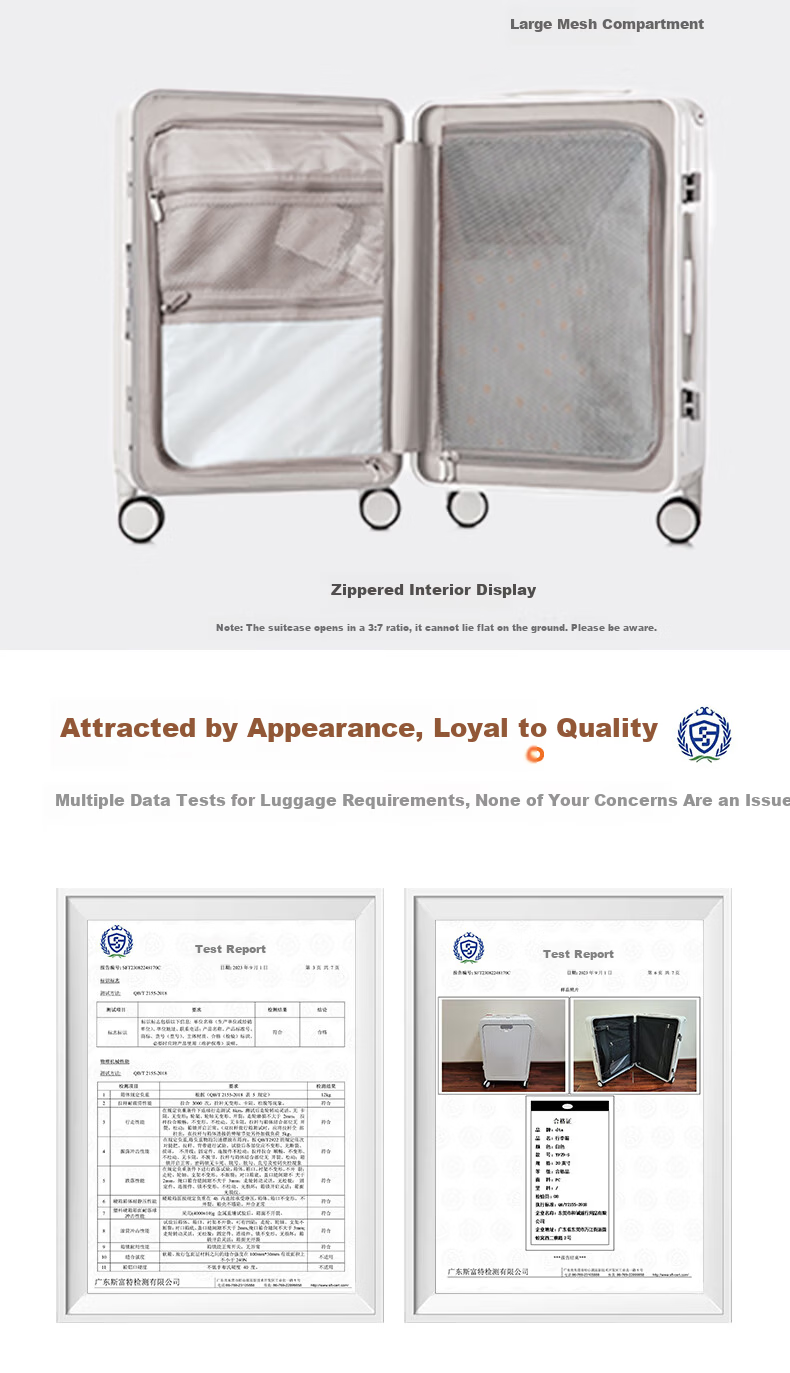 DTA Front-Opening Wide Pull Rod Suitcase for Men And Women, 360° Wheels Travel Luggage Case, Phantom Black Aluminum Frame, 24 Inches 13