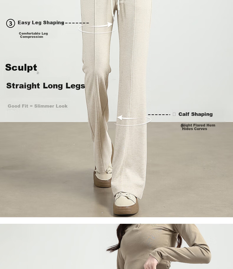 BOPRUIEY Women's Micro Flare Sweatpants, Spring And Summer 2026 Thin Style, Draping Slimming Mid-Rise Embroidered Flared Pants Casual Trousers for Wome 6