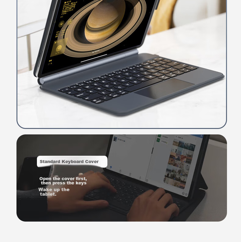 B.O.W Hangshi HA354 2025 New iPad Magic Keyboard for 9th Gen, Compatible with Apple Air 5/4, Magnetic Floating Protective Case, Five-Level Backlight Integrated, Black 21