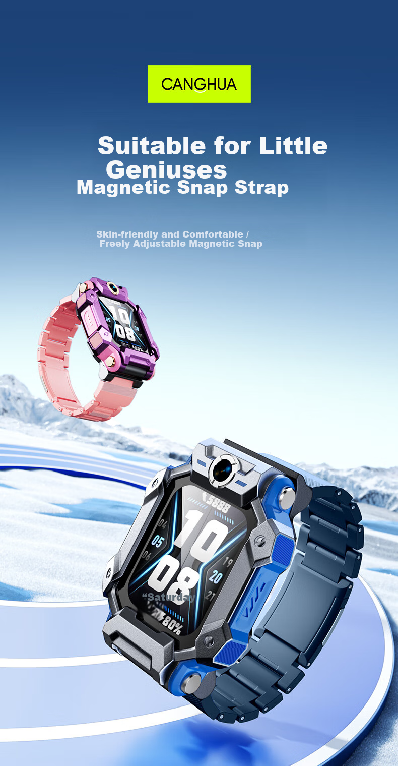 CangHua Magnetic Buckle Replacement Strap for Xiaotiancai Kids Smartwatch Z11/Z10/Z9/Z8/Z8A/Z7/Z7S/Z6/Z6Pro/Z6S/D3/Q2A Children's Student Phone Watch Band 1