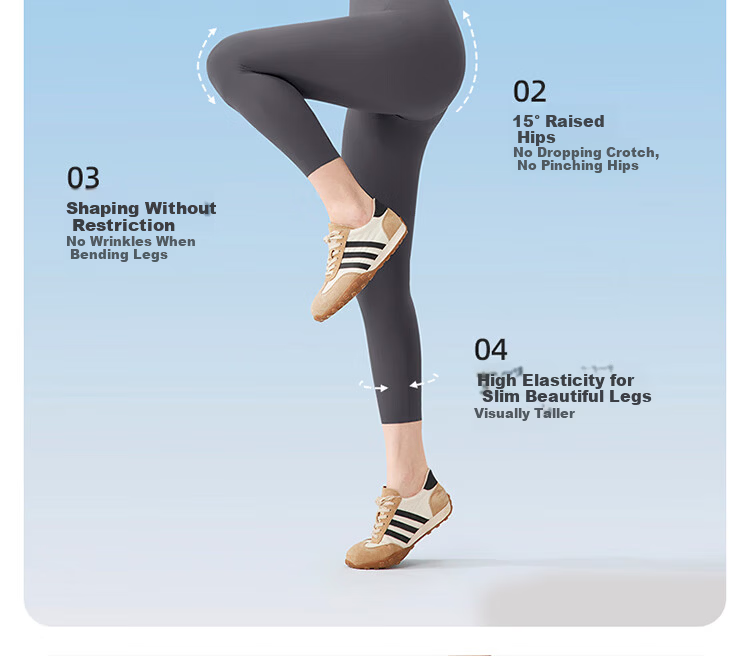 Urban Beauty High-Waist Elastic Slimming Nine-Point Sharkskin Leggings Summer Thin Yoga Pants Gray XL 6