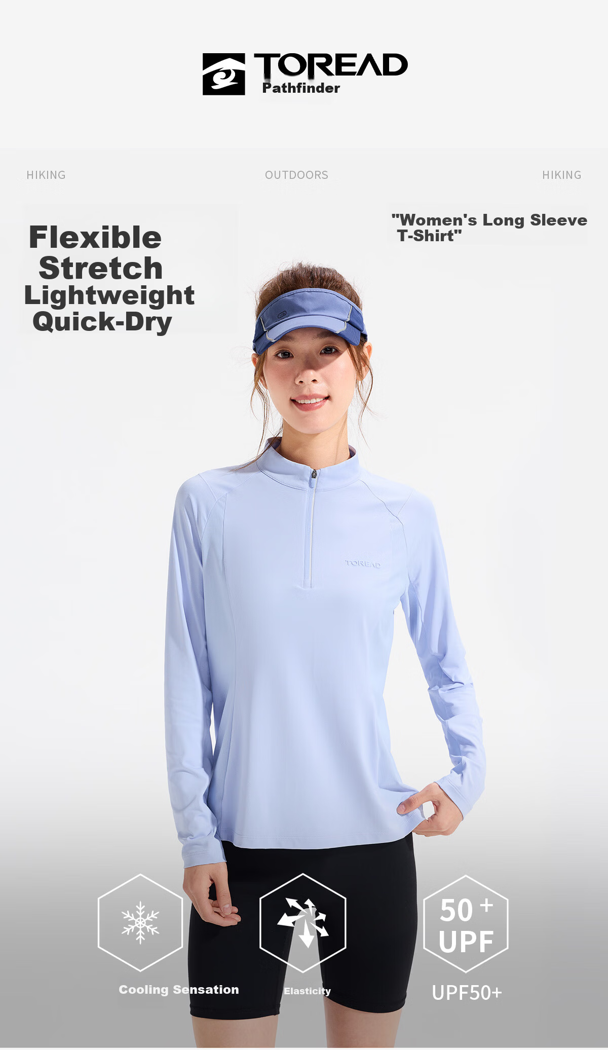 TOREAD Women's Long Sleeve T-Shirt 2026 New Cool Breathable Sun Protection Hiking Casual Top TAJJAO82034 1