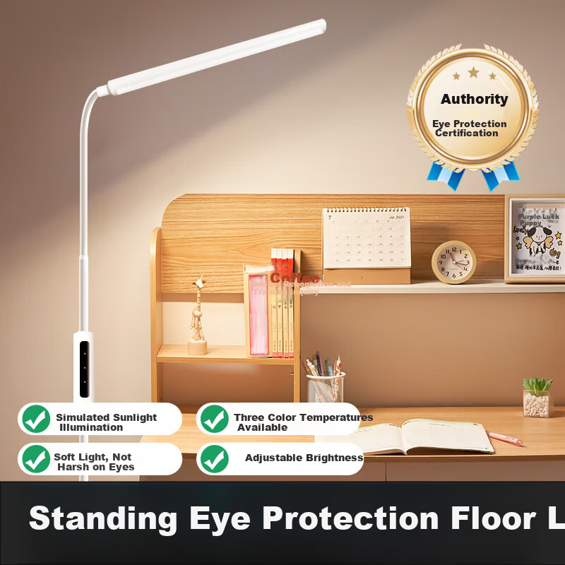 Kufire Floor Lamp Desk Lamp Office Work Light Living Room Bedroom Super Bright Large Area Desk Lamp Standing Bedside Lamp