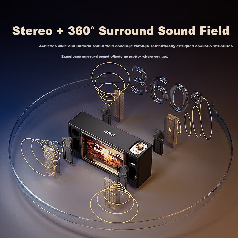 BBS V2 Floating Lyrics Subtitle Speaker HIFI Sound Quality Wireless Bluetooth Connection Desktop Transparent Visual Internet Celebrity Home Speaker Smart Creative Birthday Gift