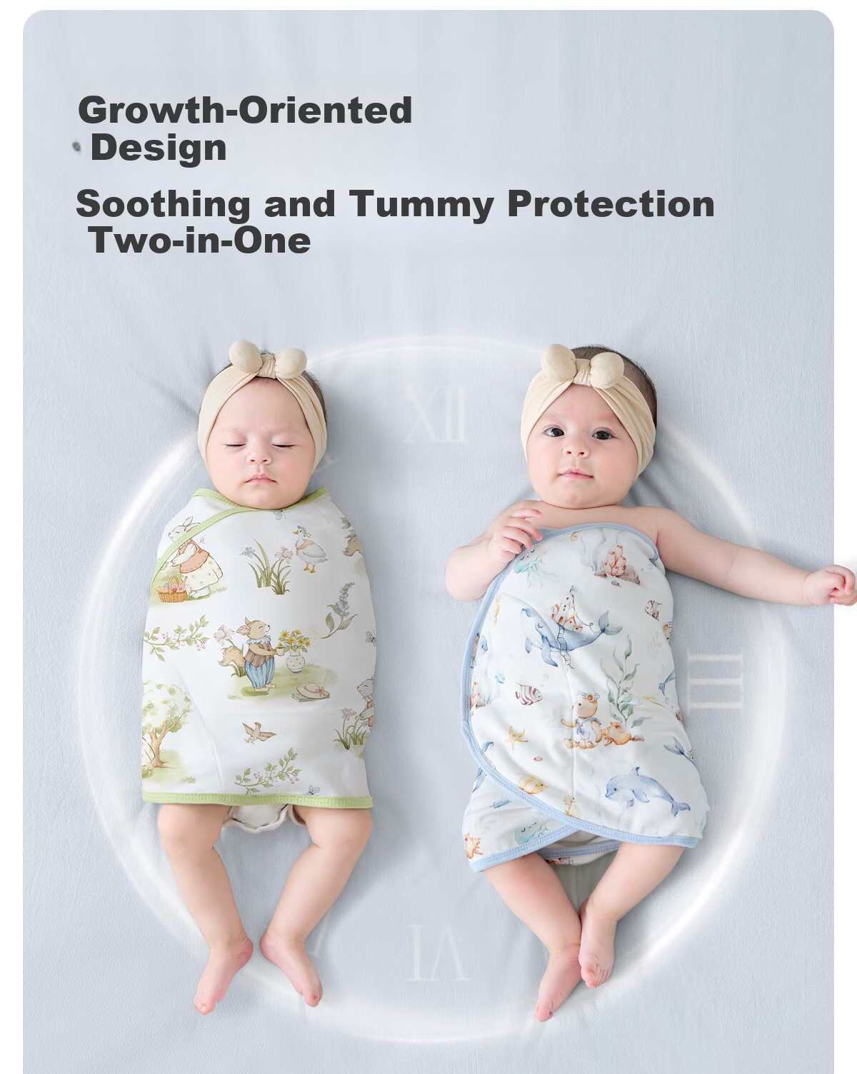 JOYNCLEON Baby Sleeping Bag, Summer Thin Version, Infant Anti-Startle Device, Swaddle Blanket, Pure Cotton, 2-Pack, 80 Cm, Jsd177271 14