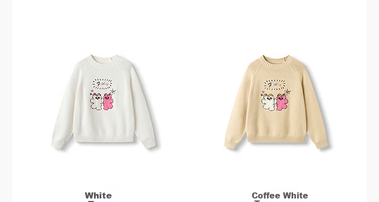 Balabala Girls' Knit Sweater Children's Winter Sweater [Naipupu IP Mall Same Style] Sweet Warm Knitwear 13