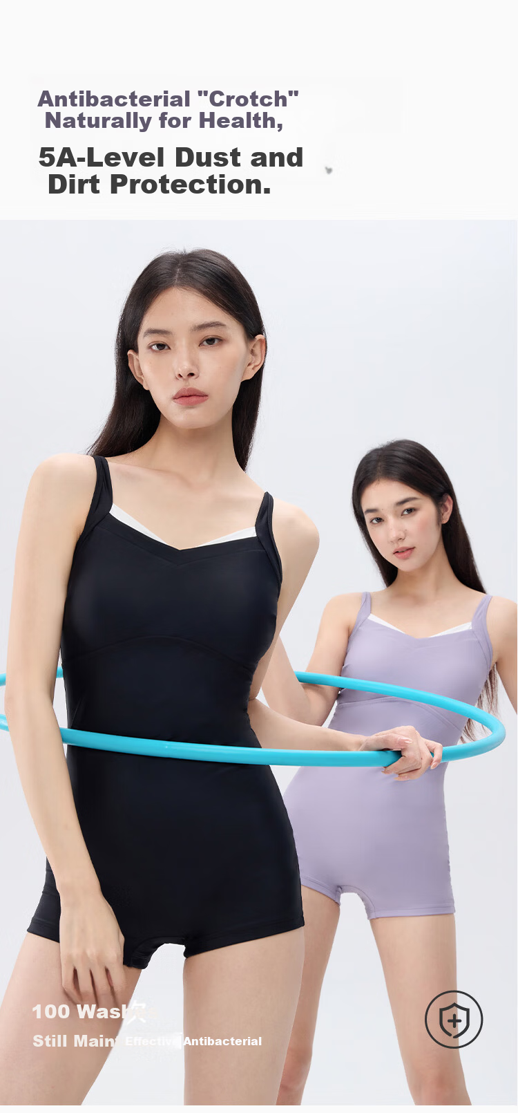 Keep Women's One-Piece Square-Leg High-End Casual Slimming Swimsuit 972 Black M 10