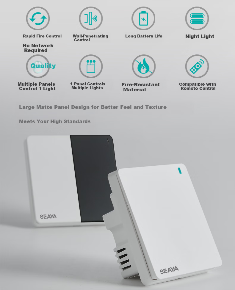 Xiya Wireless Switch, Remote Control Switch, Smart Switch, No Wiring Required, Remote Control Switch, Dual-Controlled, Self-Adhesive Switch 2