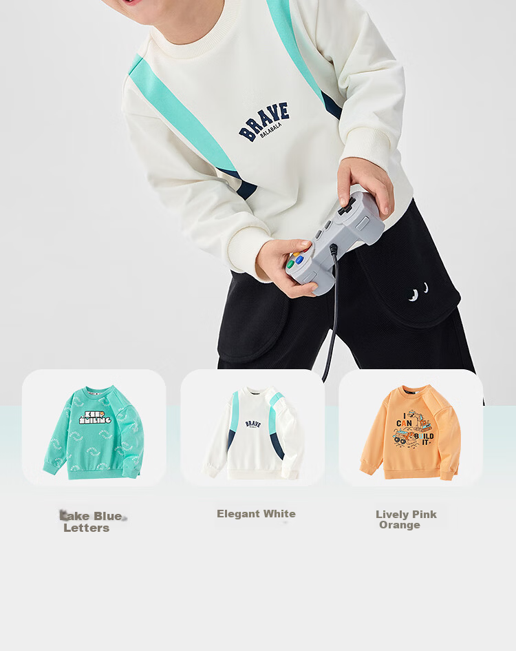 Balabala Kids Sweatshirt Boys Inner Wear 2025 Spring Printed Top [Mall Same Style] 201125121101 8