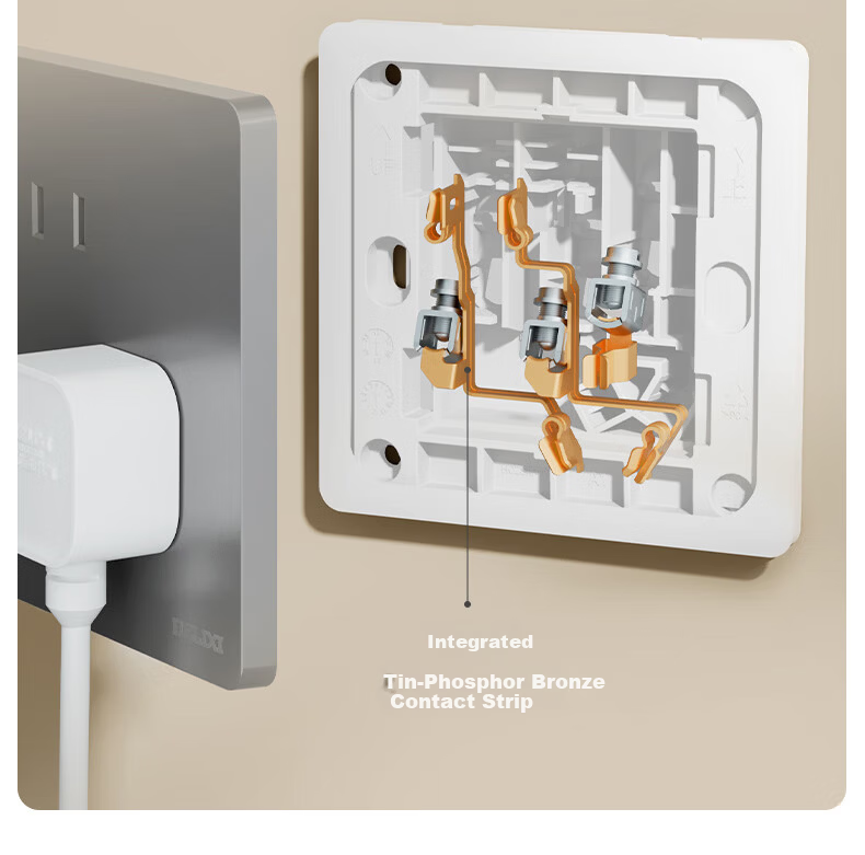 DELIXI CD821 Series 16A Three-Prong Air Conditioner Socket Star Silver Large Panel Switch Socket Panel 23