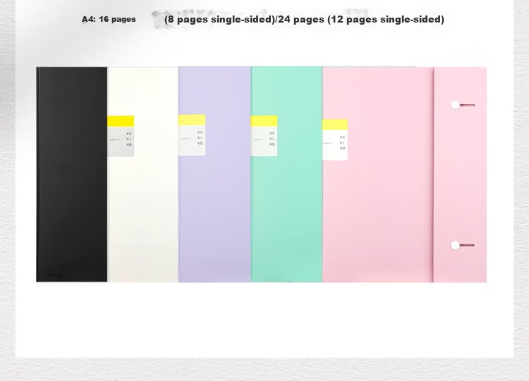 KINGJIM KAKIKO Foldable PP Accordion File Folder with Writing Space, Sheet Music Holder, Piano Score Folder, A4 Size, 24 Pages, White, 8614 6