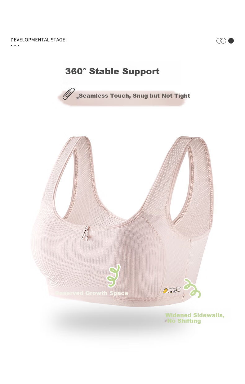 Ariel & Aurora Girls' Developmental Underwear Bra for Middle and High School Students Ages 12-16 Stage 2-3 White L 2
