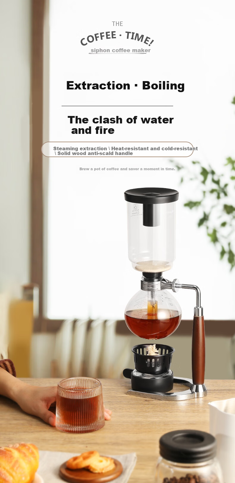 Mongdio Siphon Coffee Maker Home Siphon Coffee Pot Set Manual TCA-3 Cup Gift Box 1