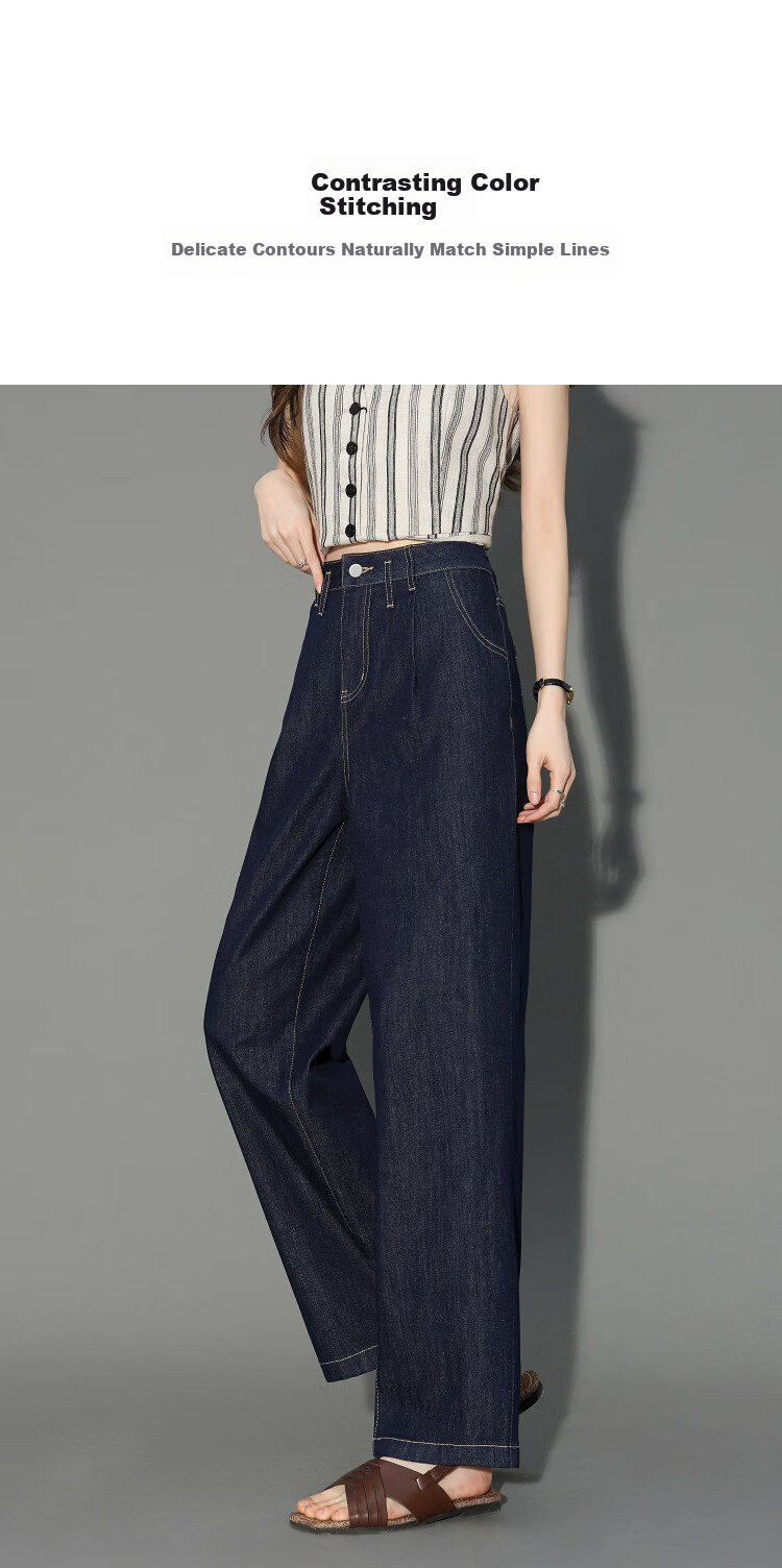 Demana Slimming Summer Cloud Oxygen Cotton Harem Pants Color-Blocked Piped Concealing Pleated Jeans for Women Premium Feel 3