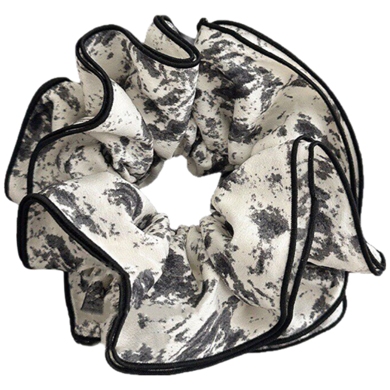 Xiangwan Ink Painting Satin Ponytail Clip Chinese Style Hairpin Elegant Temperament Hair Clamp Birthday Gift for Women