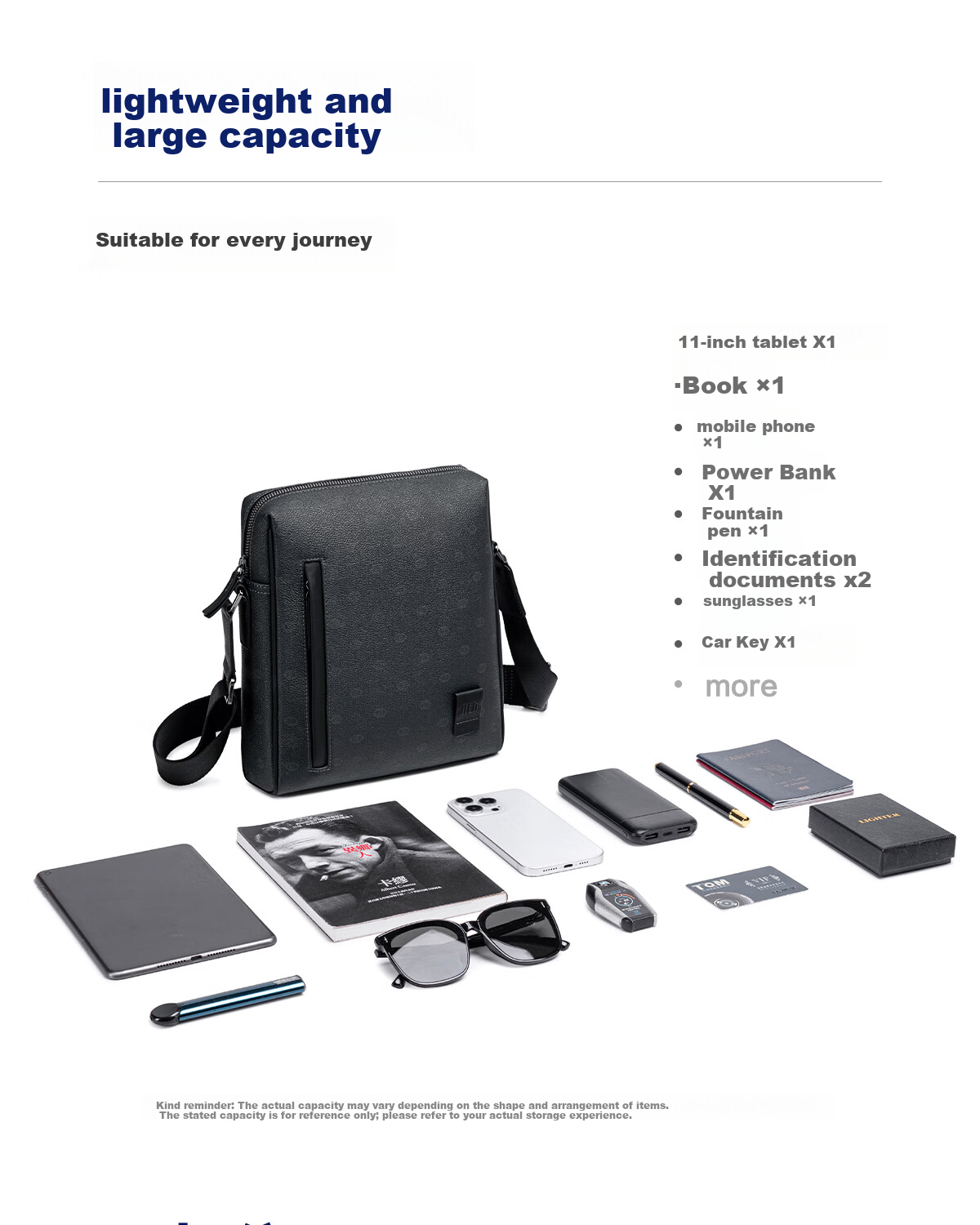 HLA Home【Birthday Gift】Men's Crossbody Bag Dad Business Shoulder Bag Genuine Leather Monogram 2026 New Model 2
