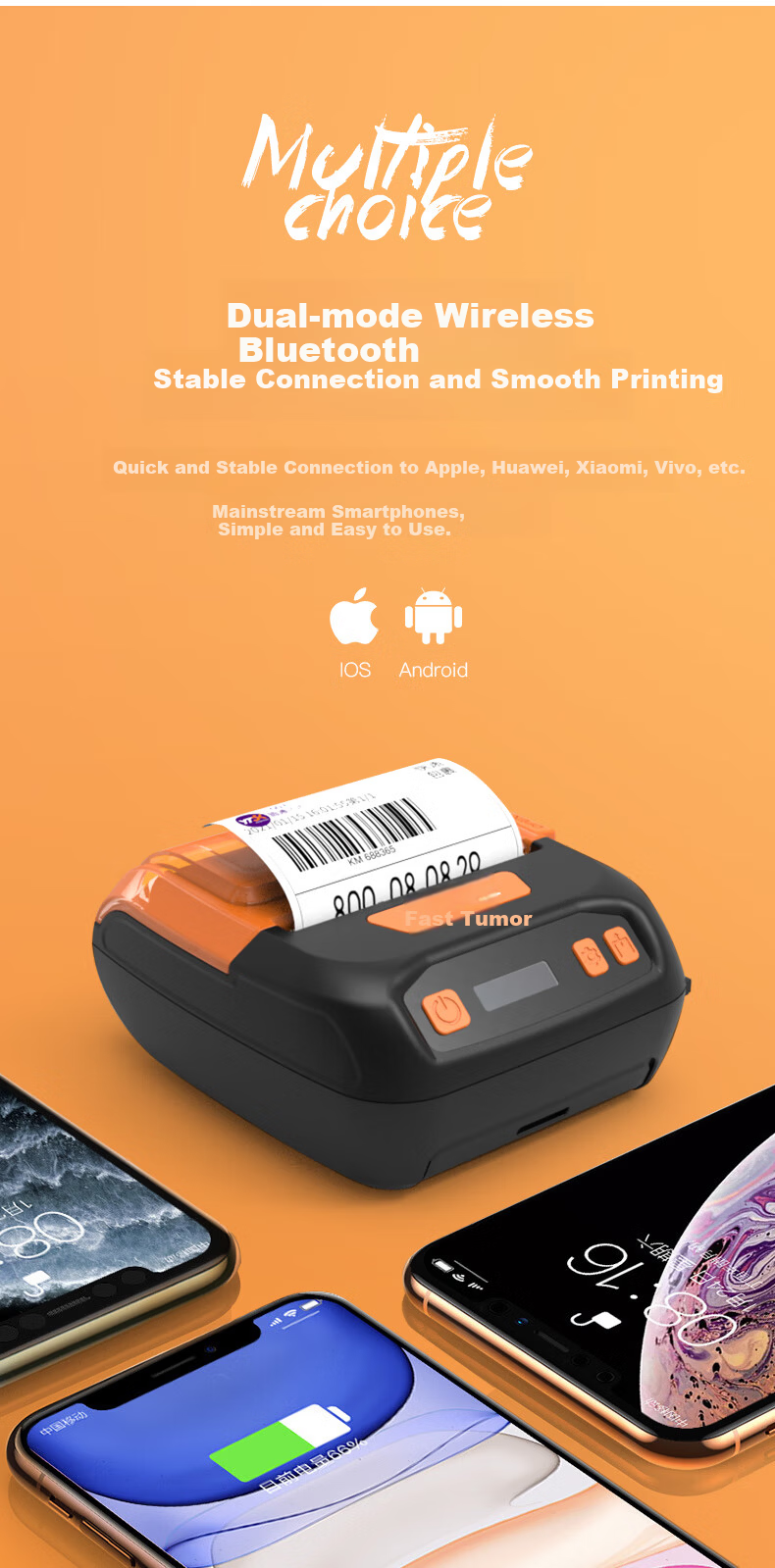 KuaiMai KM-360A Portable Bluetooth Thermal Printer for Express Delivery Labels, Inventory Tags, Pickup Codes, Electronic Waybills, Cainiao Station Printing Machine 7