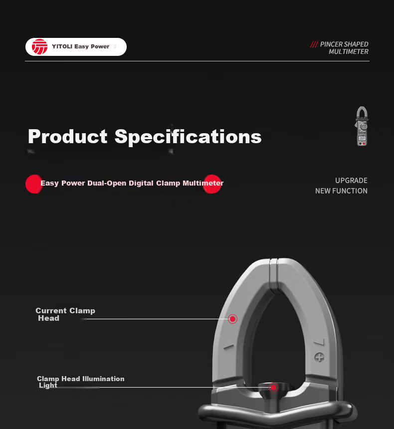 Yizhil S369 Digital Clamp Meter Clamp Multimeter High Precision DC Clamp Ammeter Smart Universal Current Meter 16