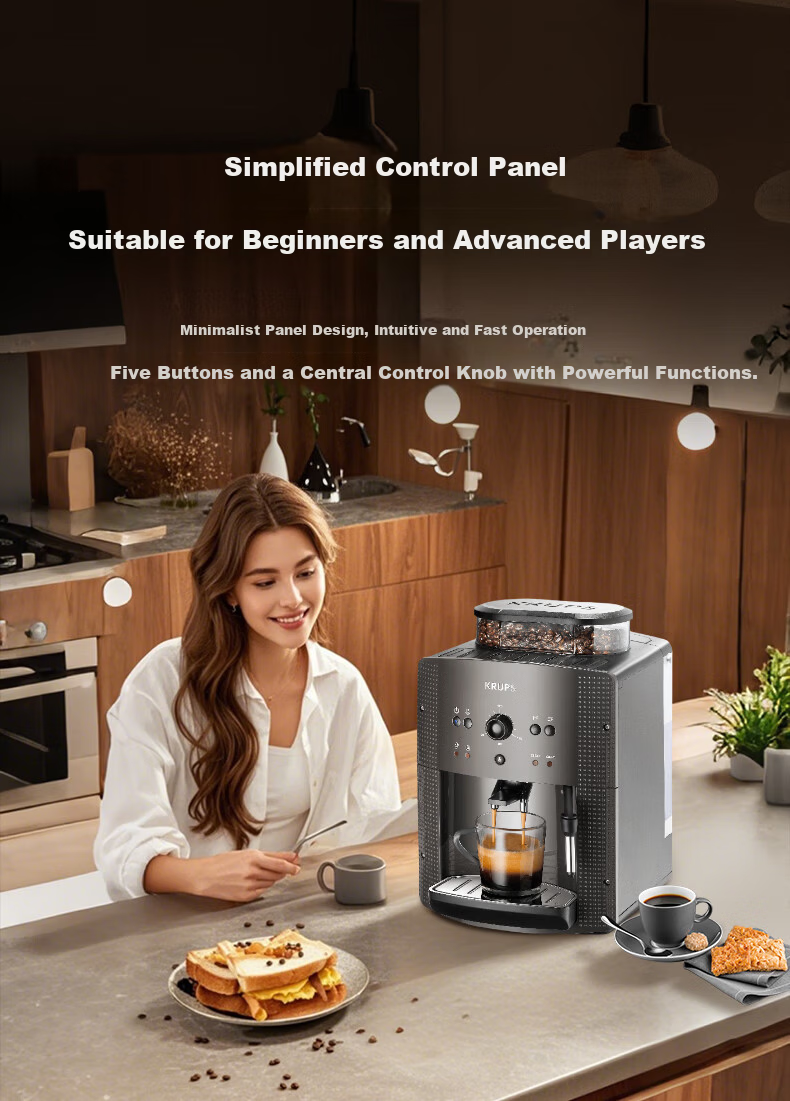 Krups Germany Fully Automatic Espresso Coffee Machine with Grinder EA810B80 Black Gray European Original Imported for Home/Office 11