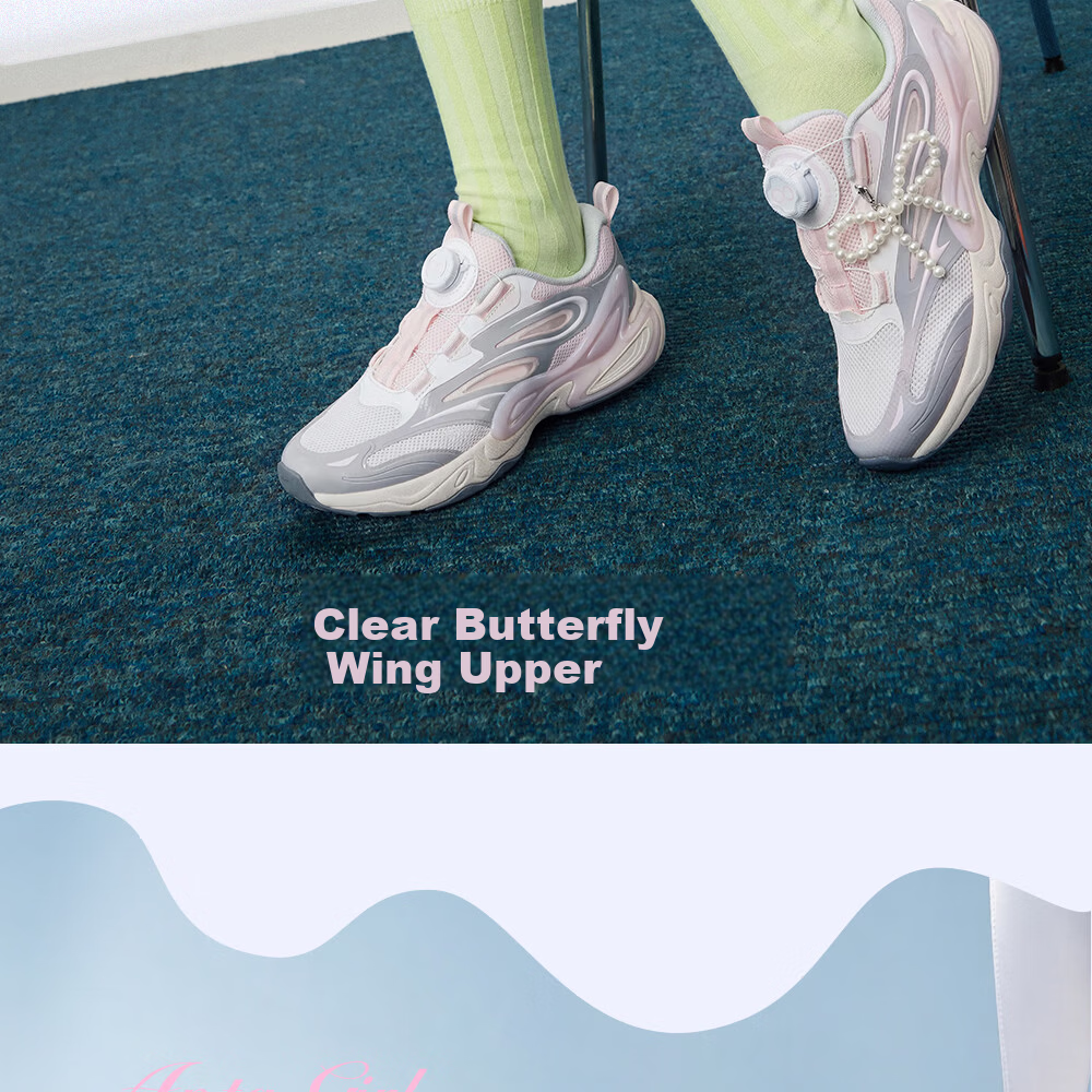 Anta Kids Girls Sports Shoes Big Kids 2026 Summer Breathable Sweet Cool Durable Butterfly Wing Casual Shoes A22628832 6