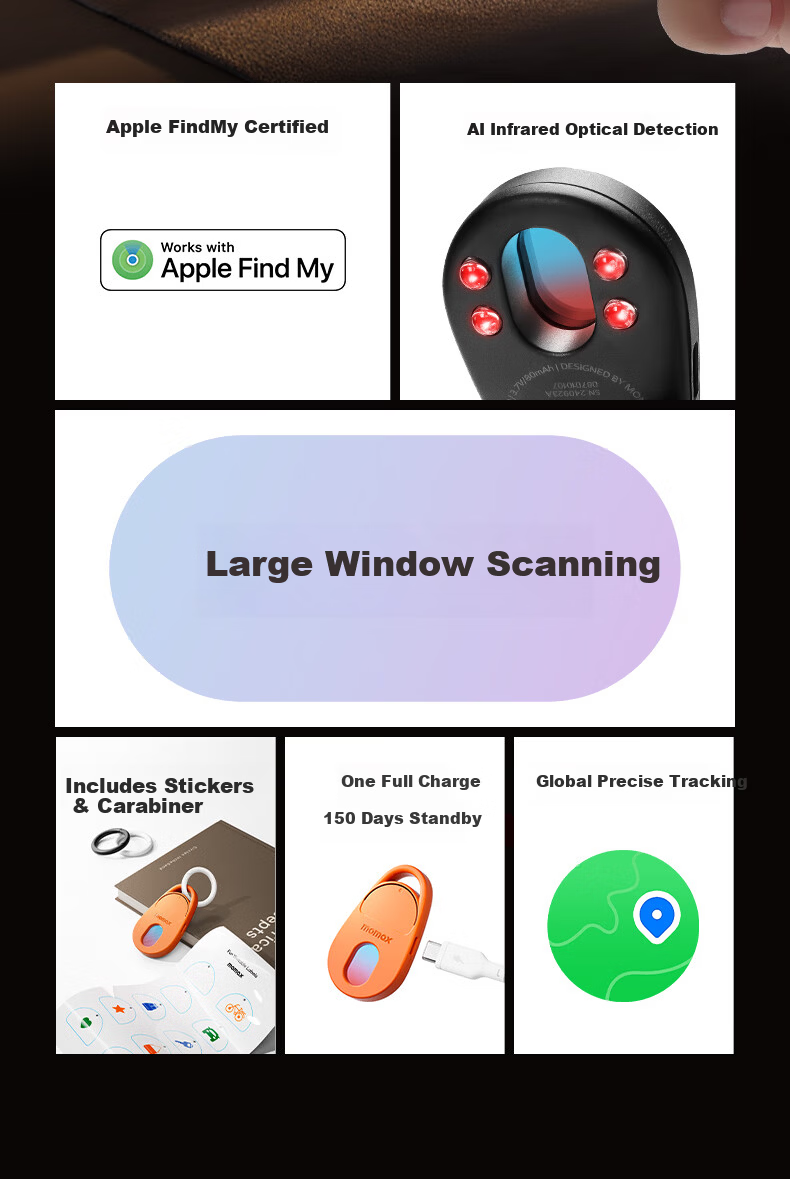 MOMAX Hotel Camera Detector Anti-Spy Detector Locator Tracker Anti-Loss Infrared Signal Anti-Peeping Inspection Portable for Hotels and Inns 3