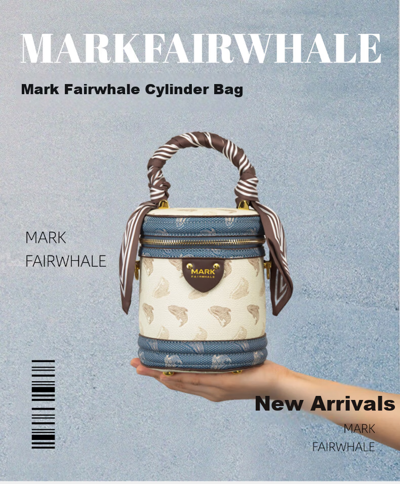 Mark Fairwhale Vintage Luxury Fashion Bucket Bag Versatile Round Tote Handbag Shoulder Bag for Women New Year Goddess Day Gift 1