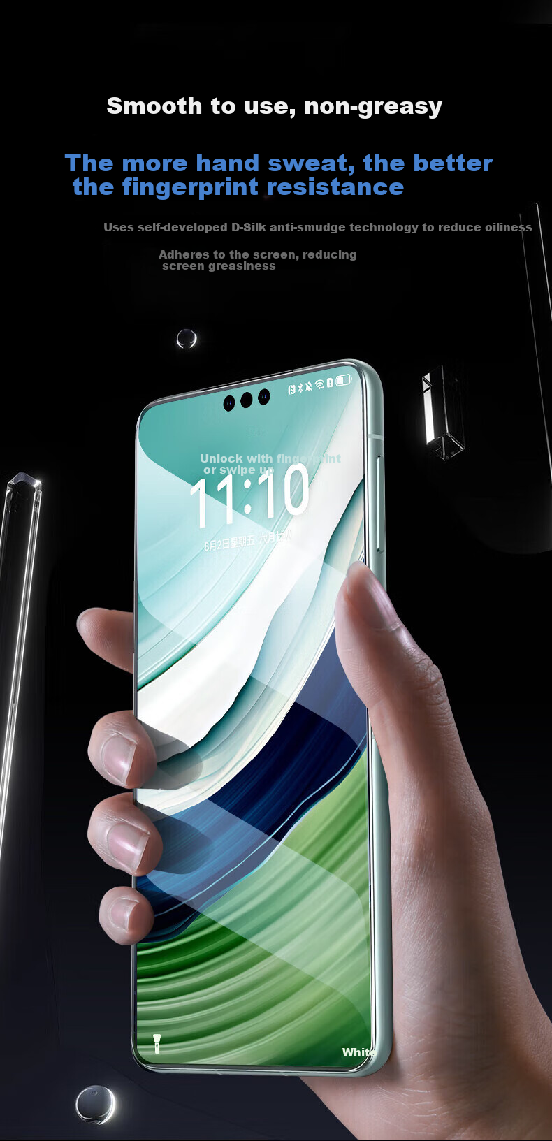 DIVI [One-Cover Instant Adhesion] Full Glue Privacy Screen Protector for Huawei Mate60 Pro/60 Pro+/RS Extraordinary Master Microcrystalline Anti-Fingerprint Non-Tempered Drop-Proof Dust-Free Case 13