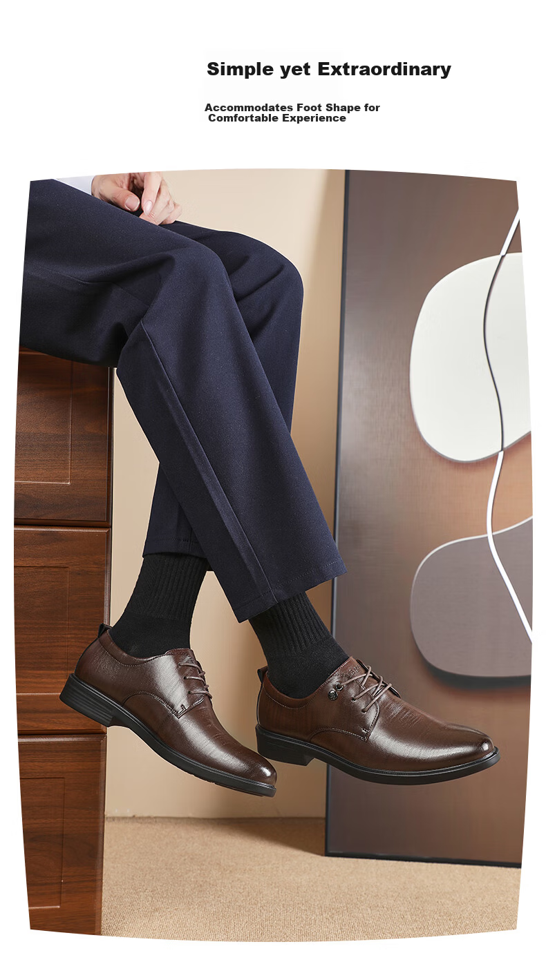 HLA Men's Business Casual Derby Dress Shoes Spring Summer H135/H171 Brown Size 39 18