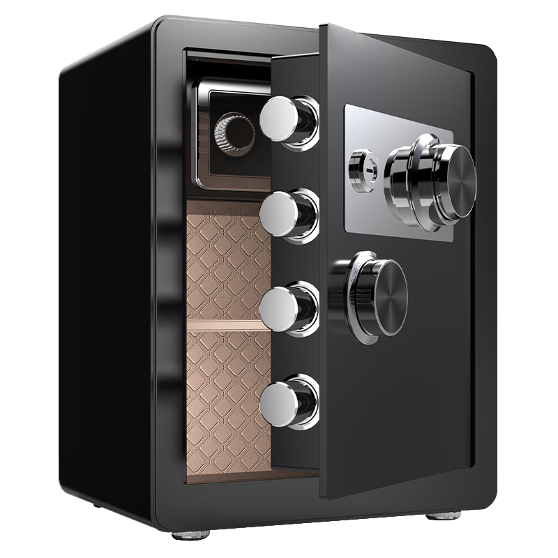 ONNAIS Home Small Mechanical Combination Lock Safe Office Large All-Steel Anti-Theft Pry-Resistant Wall-Insertable Safe 45CM - Premium Black Mechanical Combination
