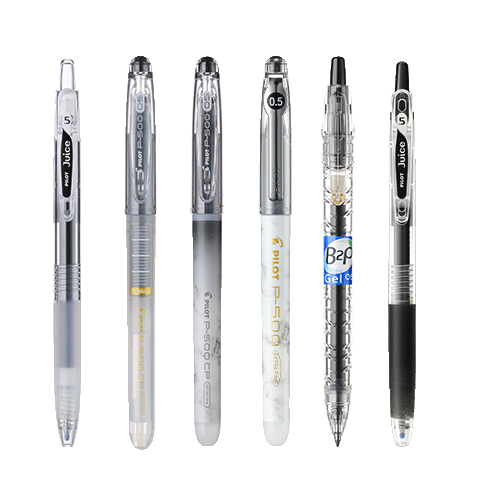 PILOT New Transparent Barrel Black Gel Pen 0.5mm Student Stationery Water-Based Ink Black Pen Exam Special Quick-Dry Set of 3