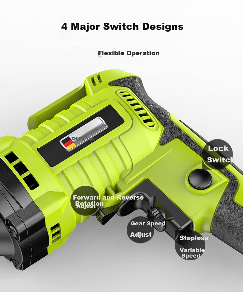 Zhipu 220V Household Multifunctional Electric Screwdriver High-Power Electric Handheld Drill Corded 14