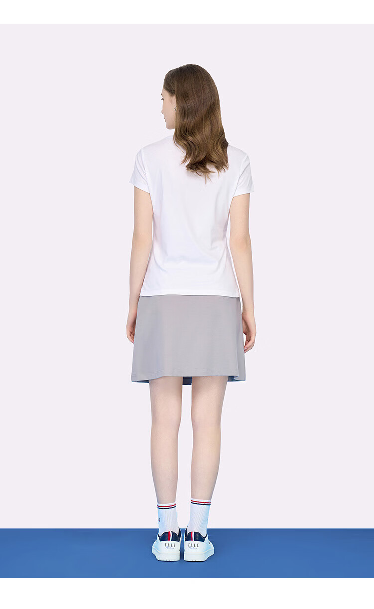 ELLE ACTIVE Women's Cotton T-Shirt Short Sleeve Simple Fashion Letter Print Casual Sports Round Neck Top Summer White S 9