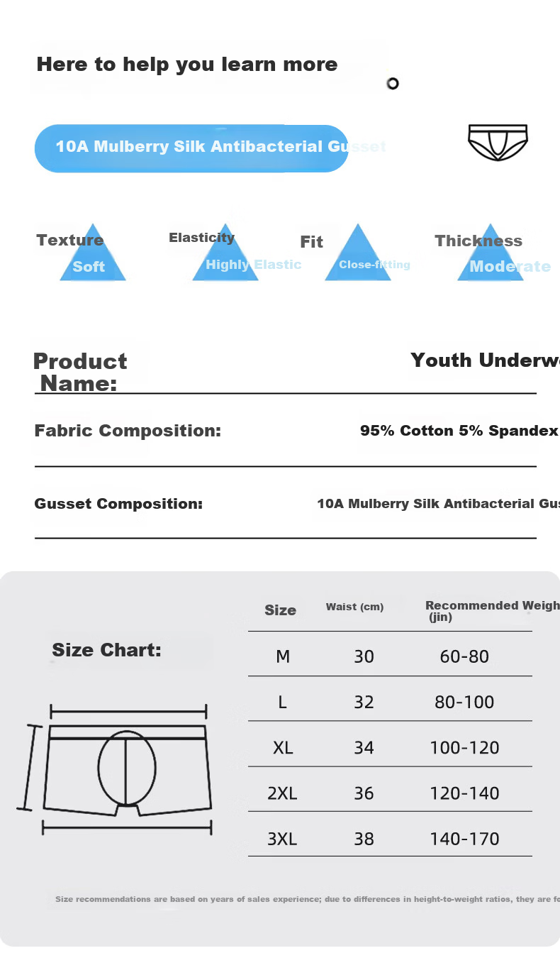 Dingguagua Boys' Cotton Briefs for Adolescents, Youth Period, High School Students, Children's Triangle Underwear 15
