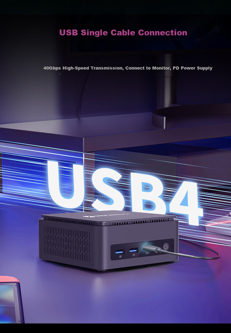 MECHREVO iMini E300 High-Performance Mini Desktop Computer Business PC (R7-7445H 16GB 512GB SSD) Supports Xiaolongxia 6