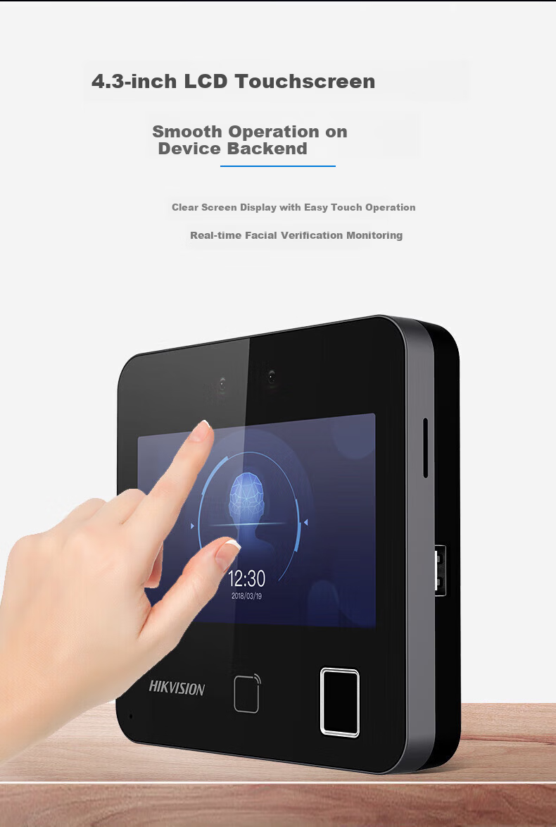 Hikvision Facial Recognition Access Control All-in-One Machine Office Attendance Fingerprint Time Clock Face+Card+Password D13 9