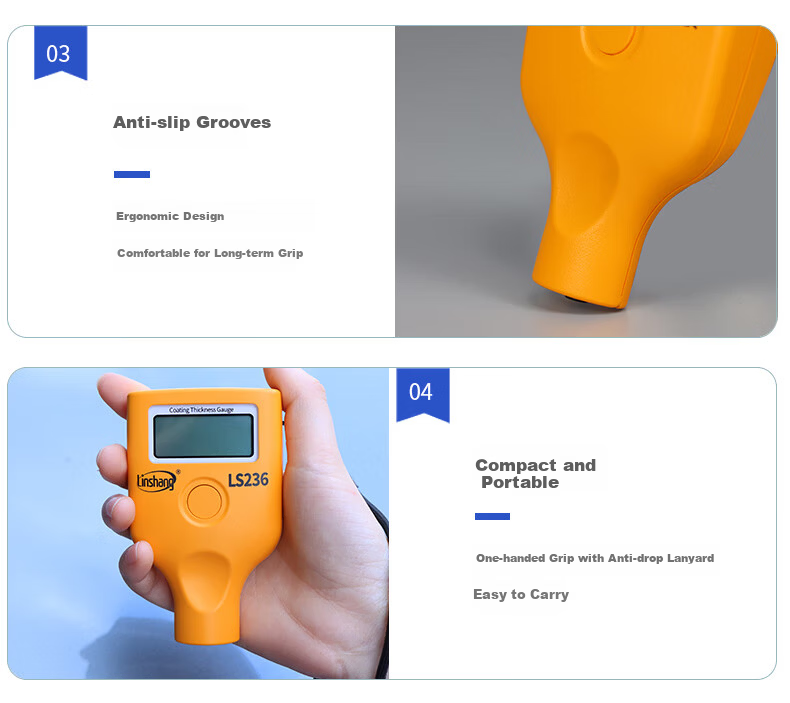Linshang Coating Film Thickness Gauge LS239 High-Precision Used Car Coating Thickness Meter for Measuring Iron Powder Putty 14